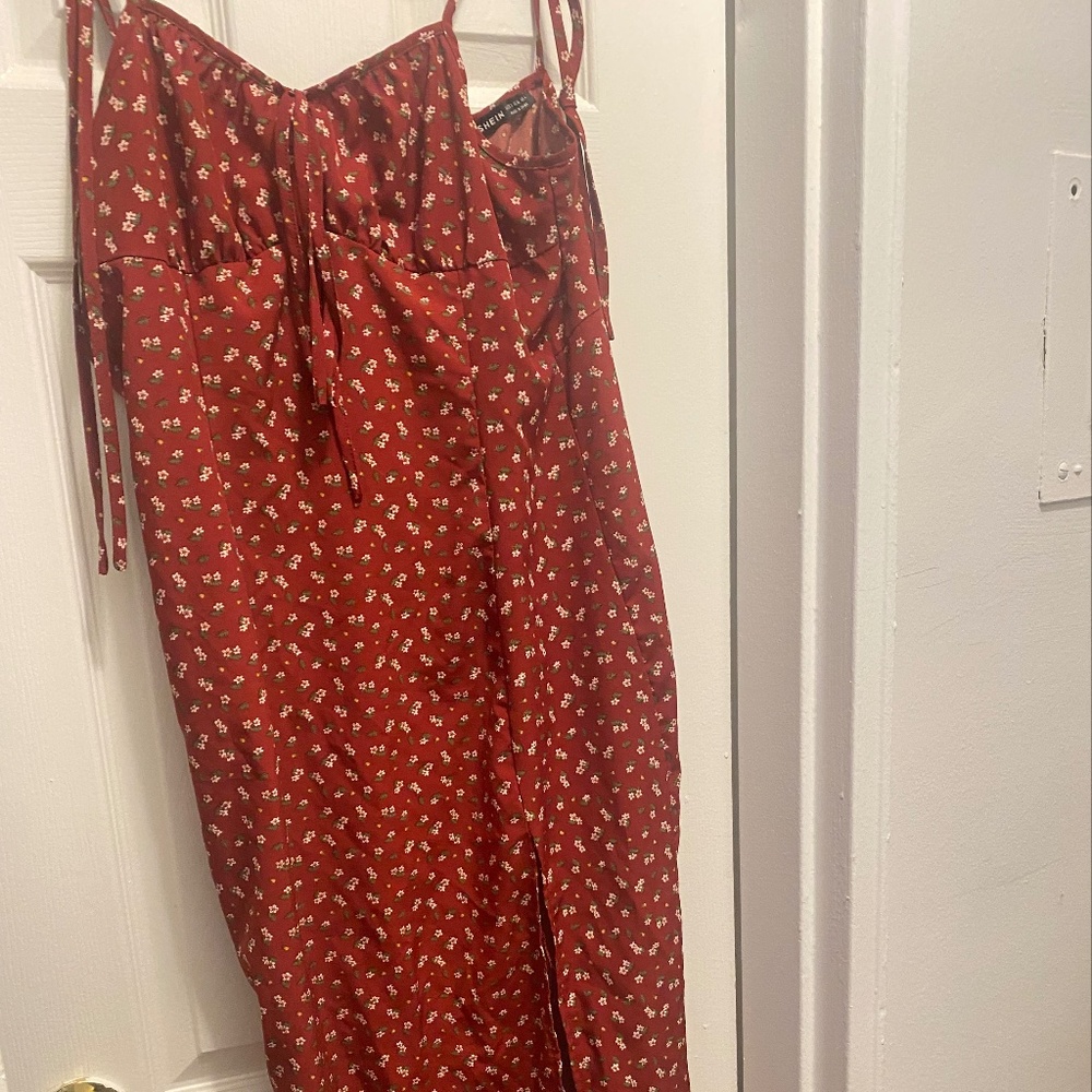 red picnic dress